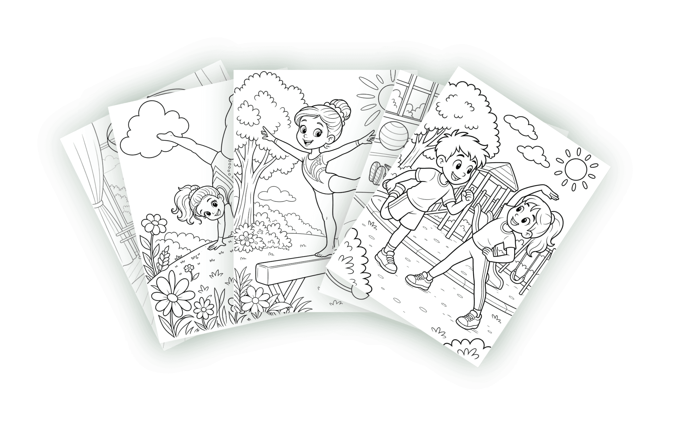 Free sample pages from Gymnastics Coloring Book for Kids