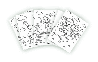 Sample page from Gymnastics Coloring Book for Preschoolers