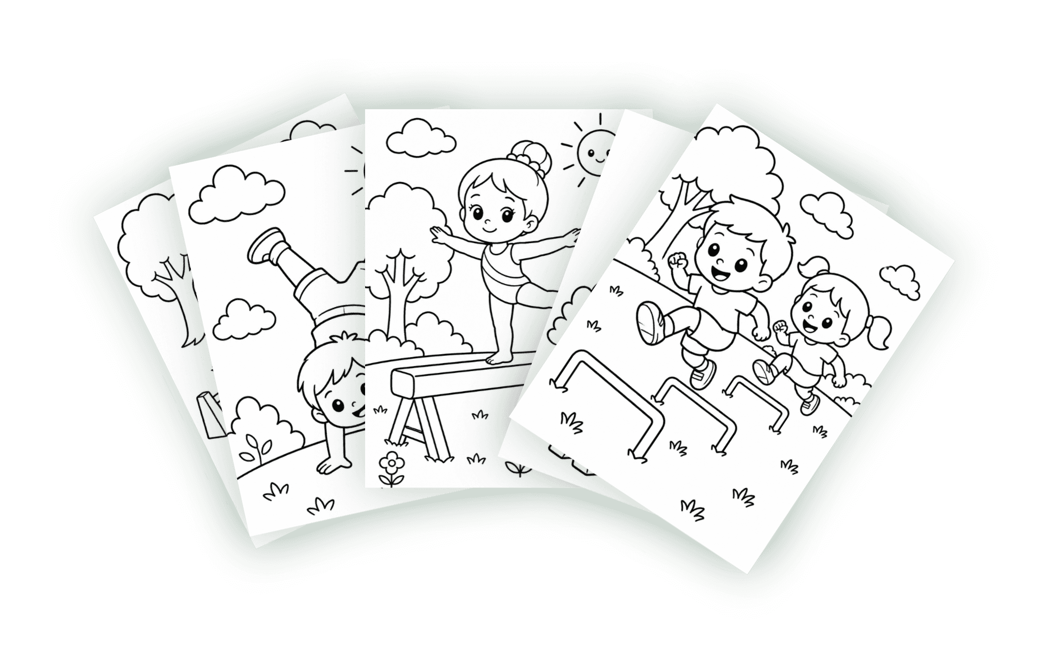 Free sample pages from Gymnastics Coloring Book for Preschoolers